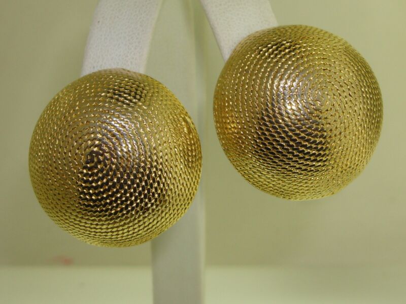 Vintage Norma Jean gold dome earrings, signed and authentic from the 1970s or 1980s