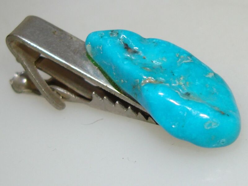 Vintage turquoise silver tie bar, patent #2863781