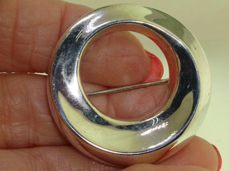 Mid-Century Sterling Silver Circle Pin by Bayanihan (925)