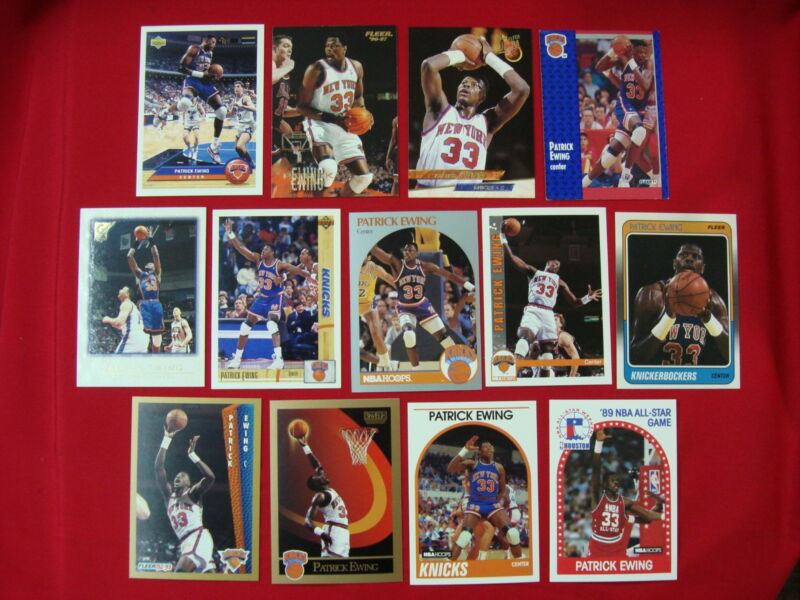 Patrick Ewing basketball card lot of 13 cards featuring the New York Knicks legend