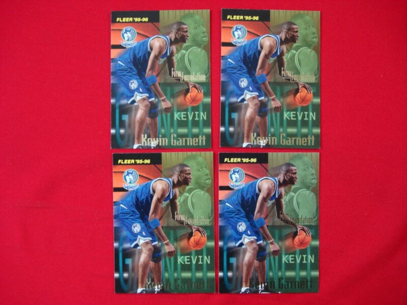 4 Kevin Garnett rookie cards (1995-96 Fleer #335) PSA graded