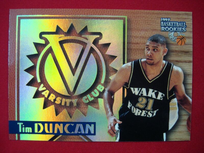 Tim Duncan Rookie Card, 1997 Score Board Rookies - Varsity Club #VC1 RC (PSA Graded)