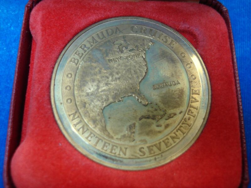 Vintage 1975 Holland America S.S. Statendam Bermuda Cruise Proof Bronze Medal