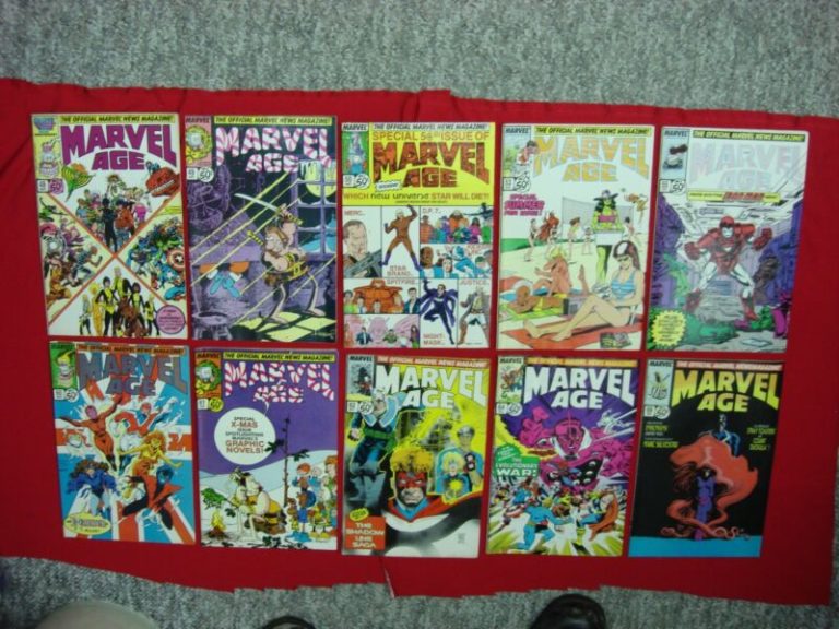 Set of 10 Marvel Age Official Marvel News Magazine comics in Fine/Very Fine condition.