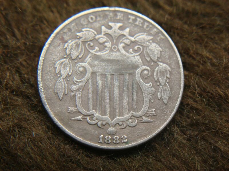 1882 Shield Nickel with excellent detail despite porosity