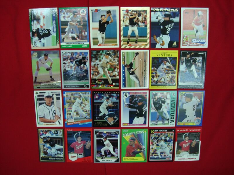 Vintage Robin Ventura baseball cards lot, featuring minor league, rookie, and second-year cards