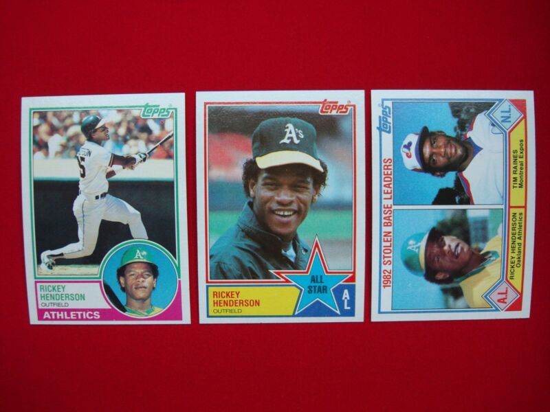 Vintage Rickey Henderson 1983 Topps Baseball Card Set