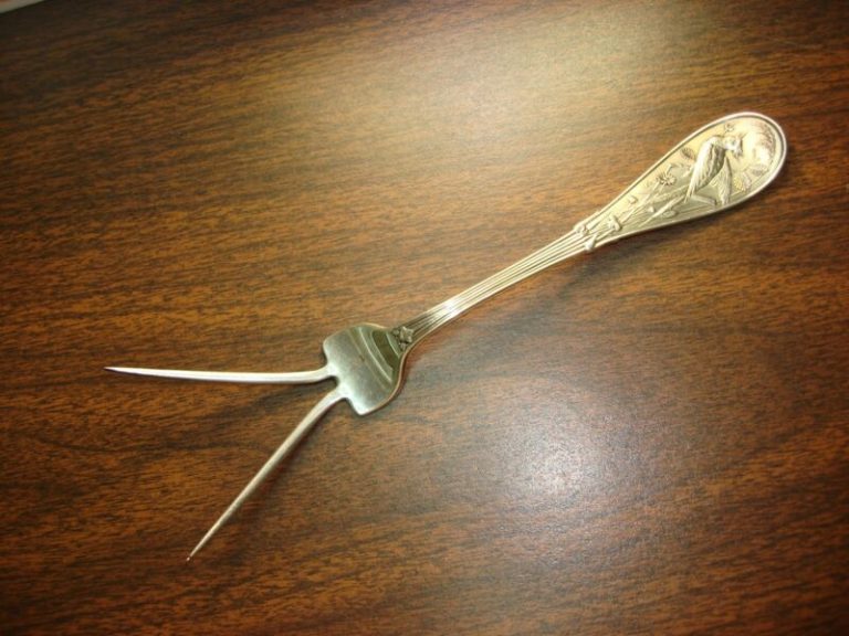 Antique Tiffany & Co. Sterling Silver Potato Fork with Japanese Pattern