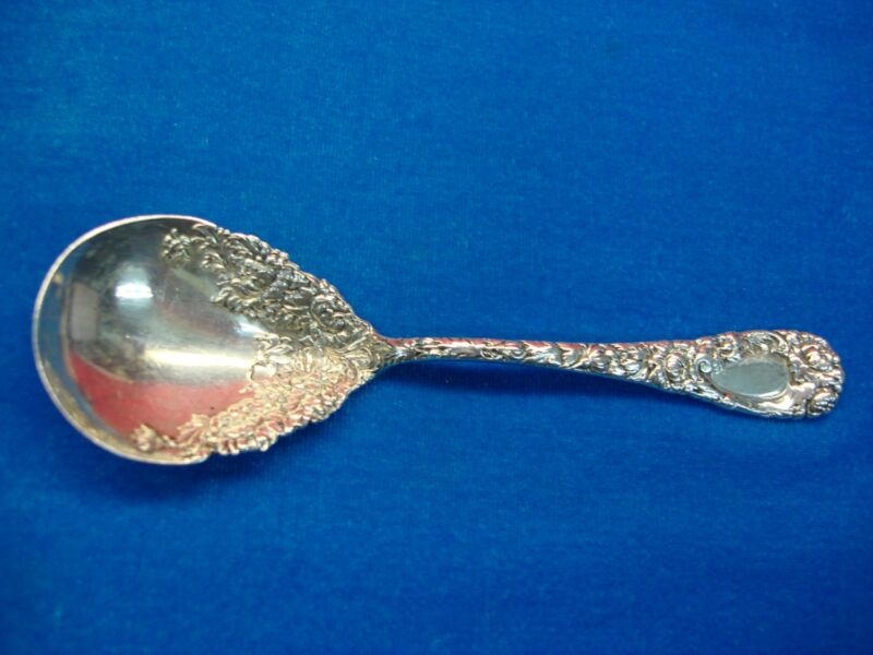 Antique Durgin Chrysanthemum Sterling Silver Sugar Spoon