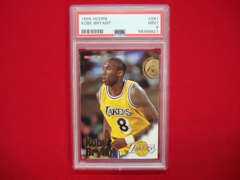 PSA 9 Mint Kobe Bryant 1996 Hoops #281 Rookie Card - Los Angeles Lakers