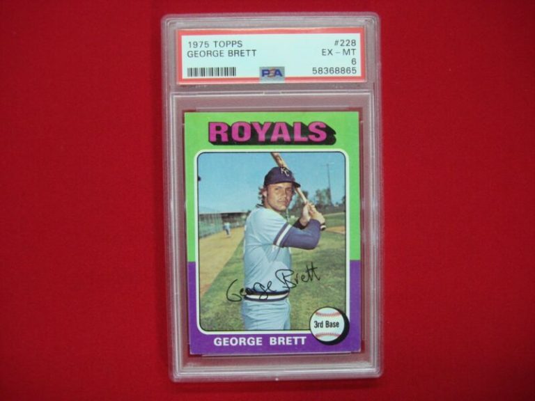 George Brett rookie card, 1975 Topps, PSA graded EX-MT 6