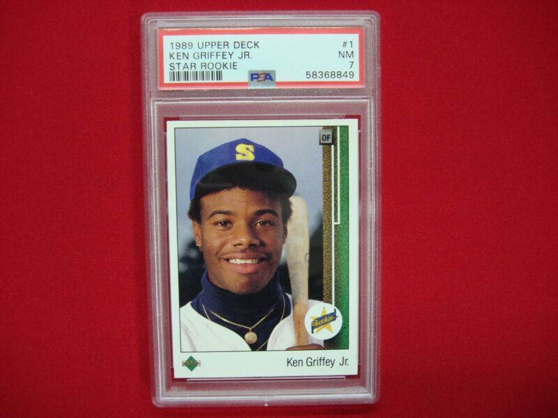 PSA NM-7 graded 1989 Upper Deck Ken Griffey Jr Rookie Card #1 RC