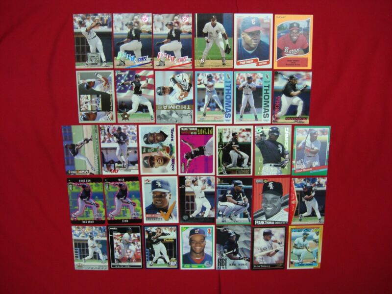 Vintage Frank Thomas baseball card lot including minor league cards, rookies, parallels, and inserts
