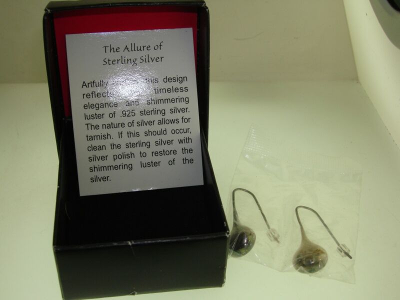 Vintage Sterling Silver Tear Drop Earrings - New Old Stock