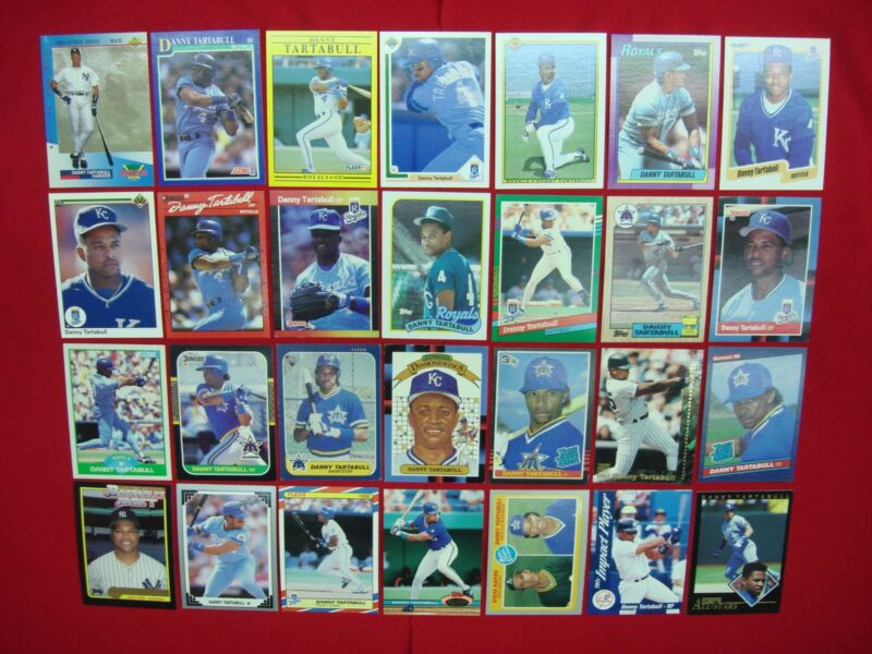 Collection of 24 Danny Tartabull baseball cards including rookie, second-year and oddities.