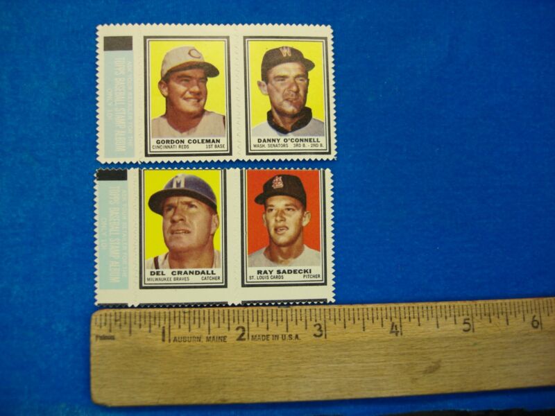 1962 Topps Stamp Panels featuring Crandall, Sadecki & Coleman