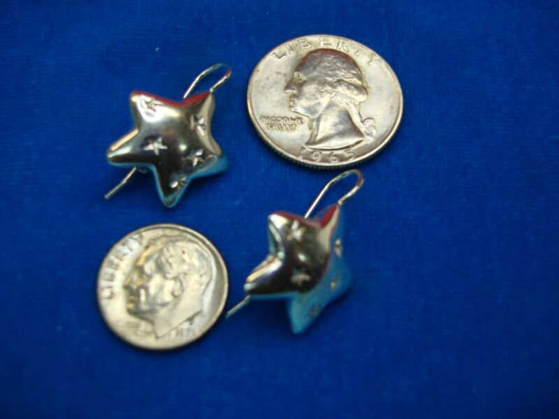 Sterling silver star dangle earrings