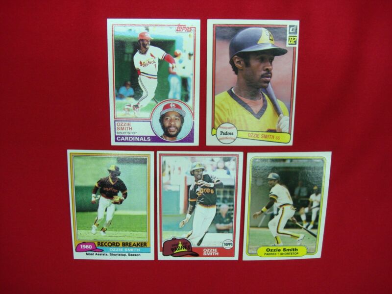 Ozzie Smith baseball cards from Fleer, Topps, and Donruss (1980-1983)