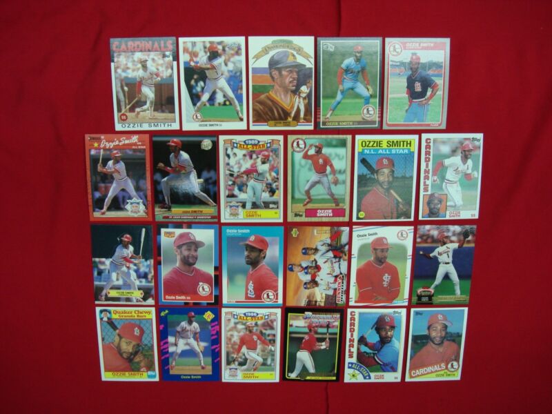 Vintage Ozzie Smith baseball cards from the 1980s-90s