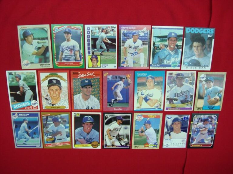 Vintage Steve Sax baseball cards, 20-card lot with stickers, oddities and Dodgers inserts