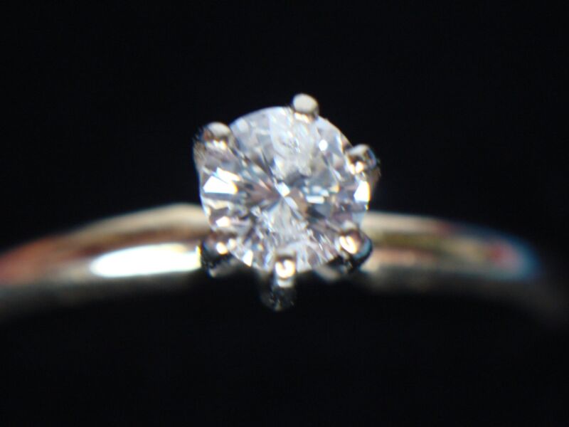 1/4ct Diamond Engagement Ring in 14K Yellow Gold, Size 7.5