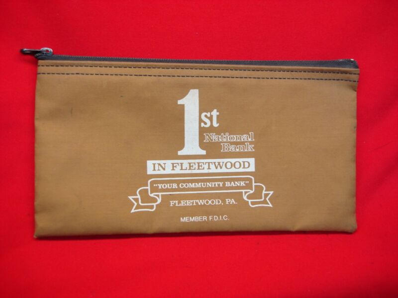 Vintage deposit bag from the 1st National Bank in Fleetwood, PA
