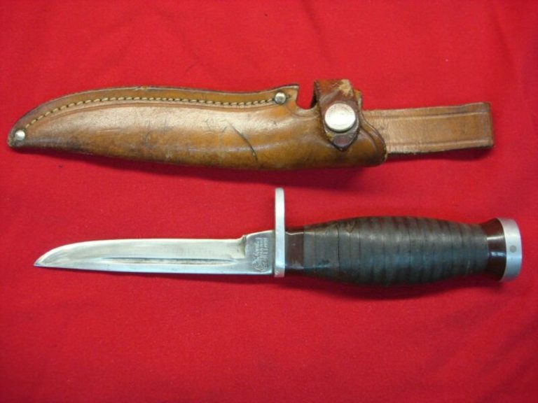 Vintage JOWIKA 4″ Fixed Blade Skinning Knife with Leather Scabbard – Ireland