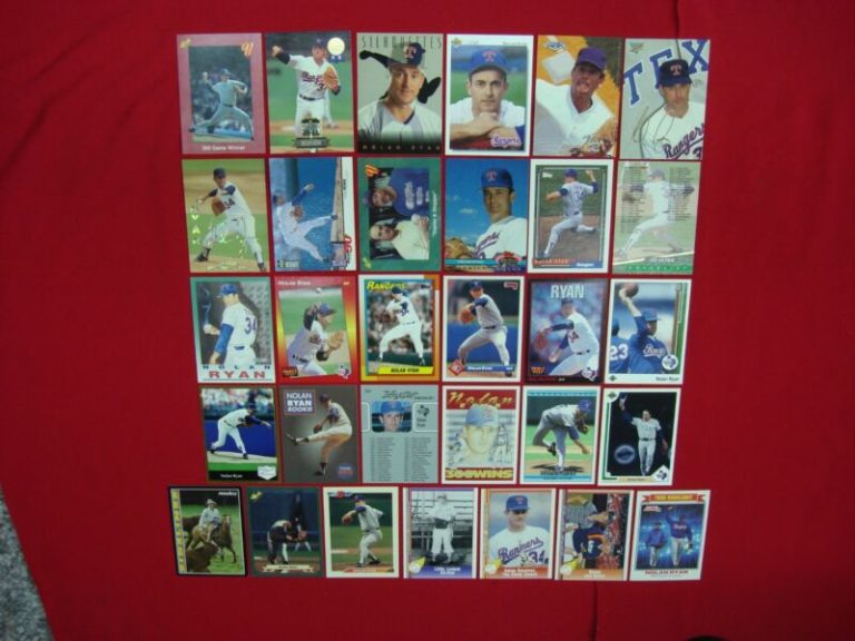 Vintage Nolan Ryan baseball cards from the 1990s, featuring inserts, premiums, and oddities.