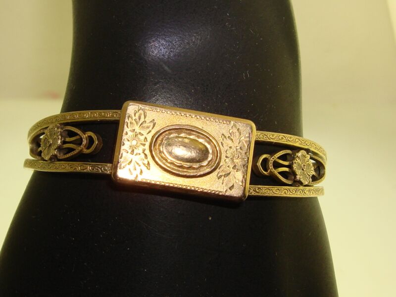 Antique Art Nouveau Simmons Gold-Filled Cuff Bracelet - Estate Find