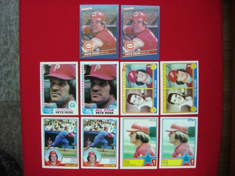 Pete Rose baseball card lot featuring Topps, Donruss & O-Pee-Chee cards