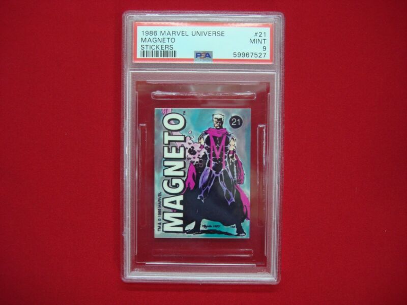 PSA 9 graded Magneto #21 (1986) Comic Images Marvel Universe sticker