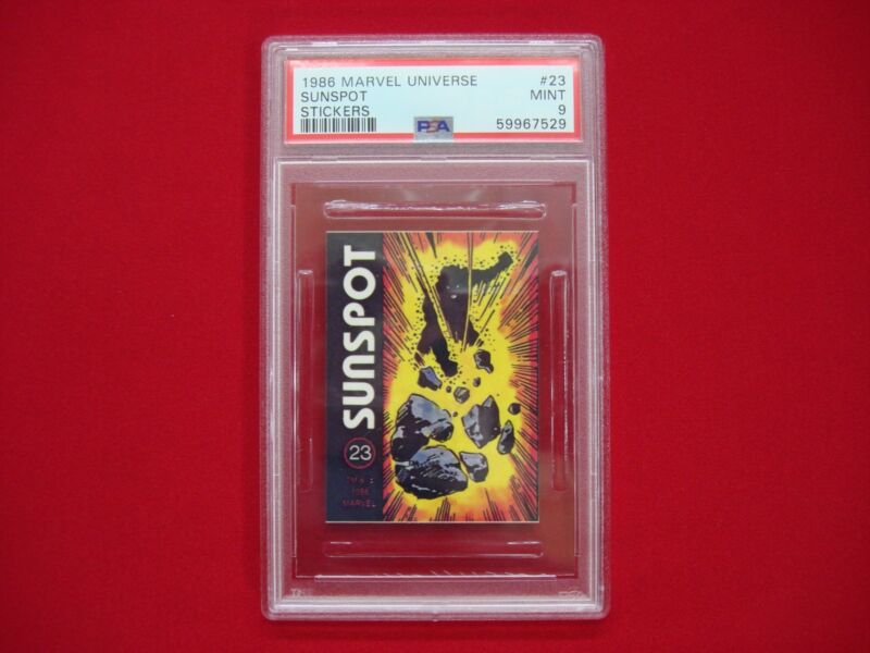 PSA 9 Gem Mint Sunspot #23 Marvel Universe Sticker (1986)