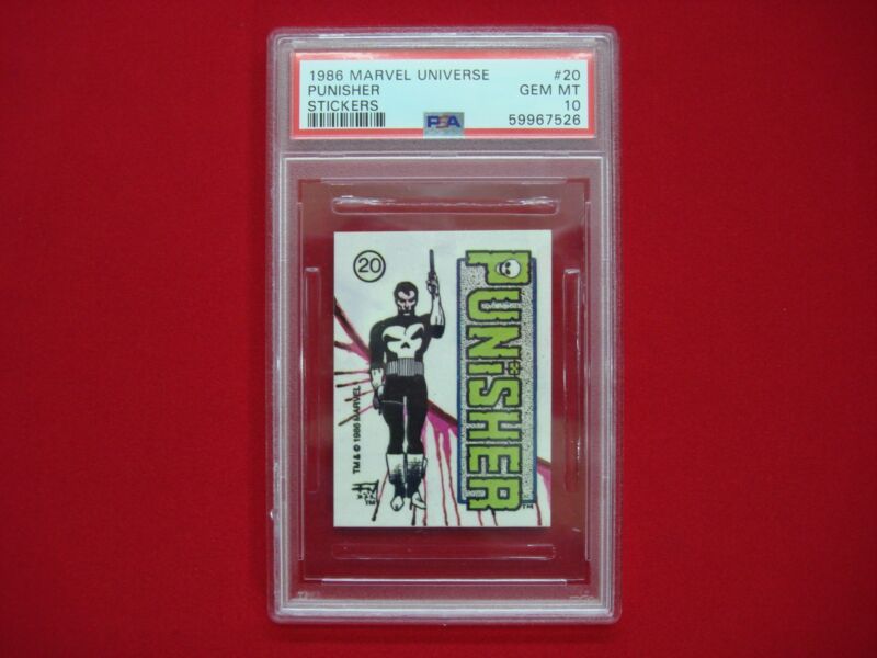 PSA 10 Gem Mint Punisher #20 Marvel Universe Sticker (1986)