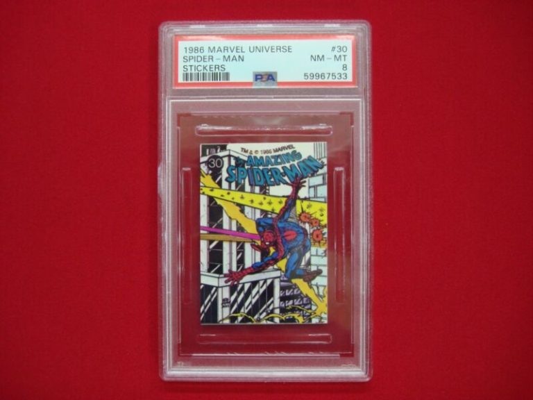 Rare PSA 8 graded Spider-Man #30 (1986) comic book sticker