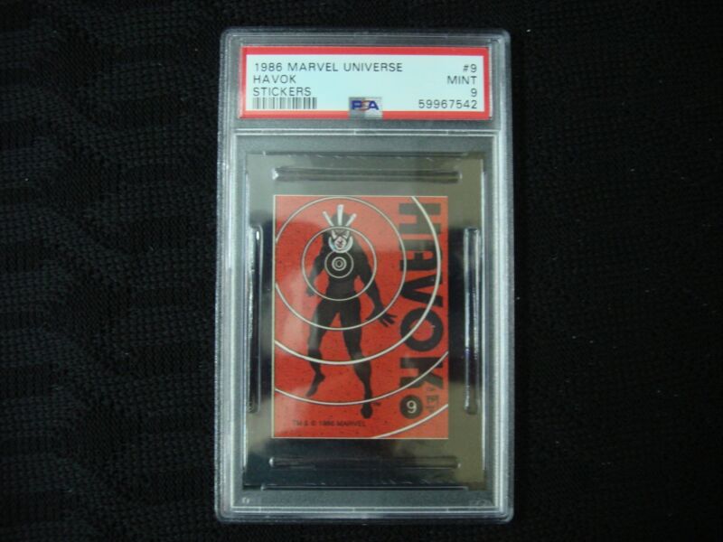 PSA 9 graded Havok #9 (1986) Comic Images Marvel Universe Sticker