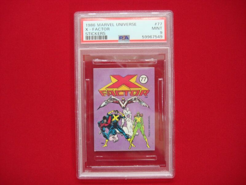 PSA 9 graded X-Factor #77 (1986) Marvel Universe Sticker