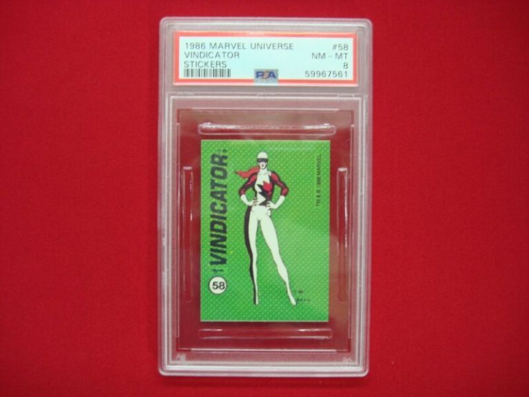 Vindicator #58 (1986) PSA 8 Sticker - Rare Marvel Universe Comic