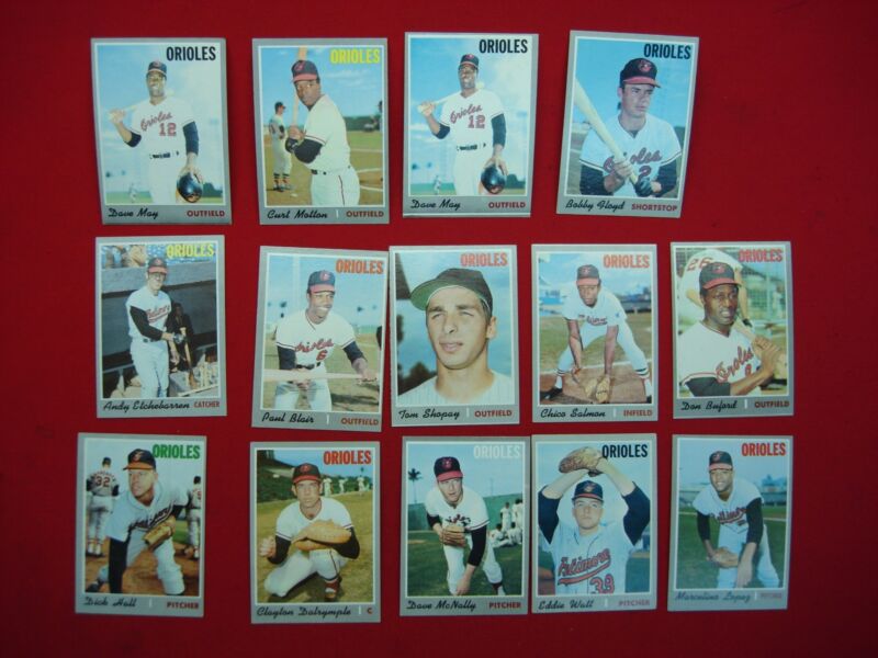 Vintage 1970 Topps Baltimore Orioles Baseball Card Set