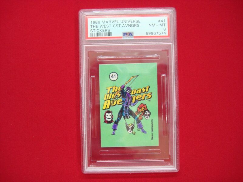 PSA 8 graded The West Coast Avengers #41 Sticker (1986) - Comic Images Marvel Universe