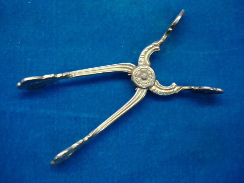 Vintage ALP Sweden silver plated sugar or ice tongs, ornate design, excellent condition