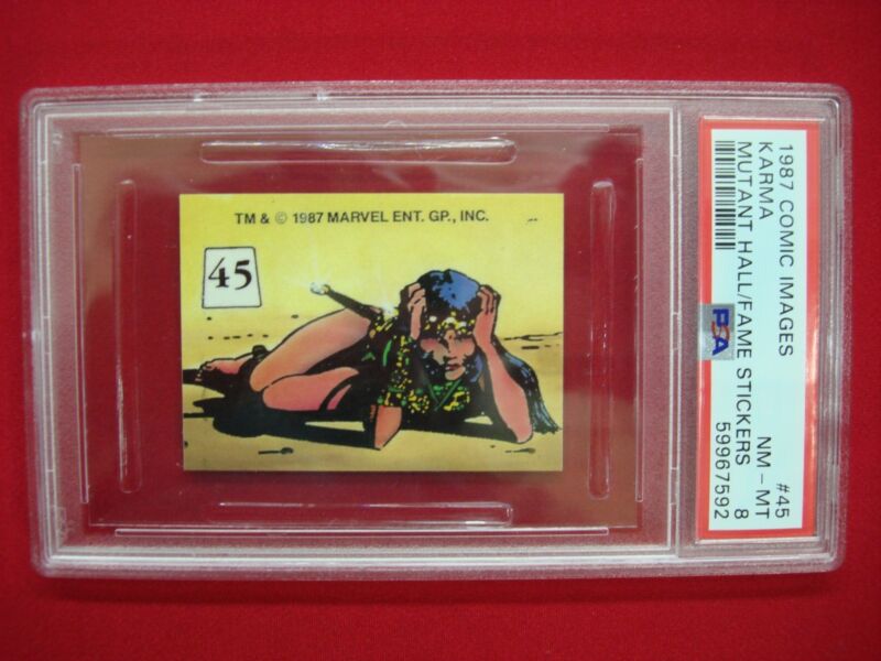 PSA 8 Graded Karma #45 (1987) Comic Images Mutant Hall of Fame Sticker