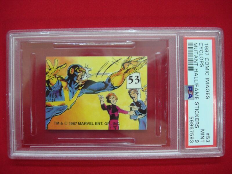 PSA 9 Gem Mint Cyclops #53 Mutant Hall of Fame Sticker (1987 Comic Images)