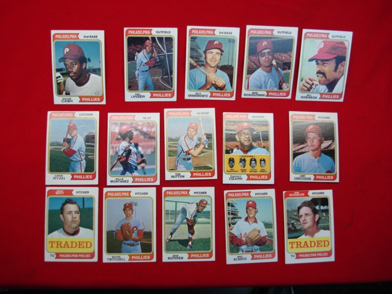 Vintage 1974 Topps Philadelphia Phillies baseball cards