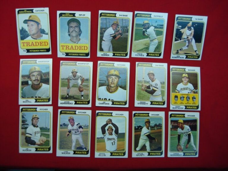 Vintage 1974 Topps Pittsburgh Pirates Baseball Card Set