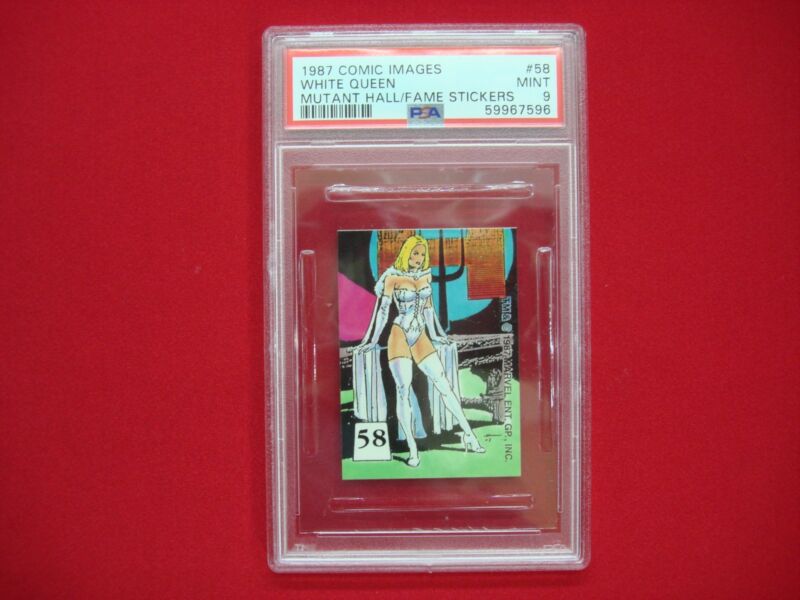 PSA 9 Gem Mint White Queen #58 Mutant Hall of Fame Sticker (1987)