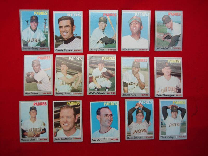 1970 Topps San Diego Padres baseball cards in nice condition