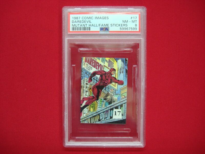PSA 8 graded Daredevil #17 (1987) Comic Images Mutant Hall of Fame sticker