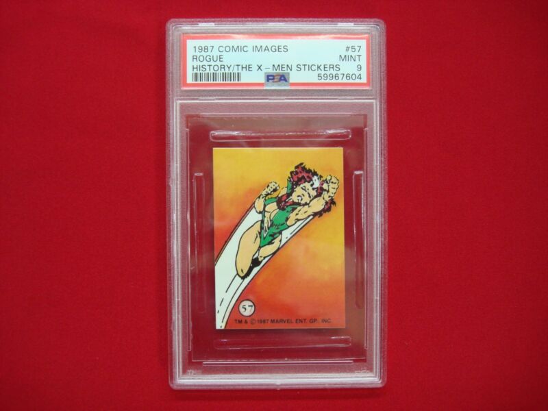 PSA 9 Gem Mint Rogue #57 History of the X-Men Sticker (1987 Comic Images)