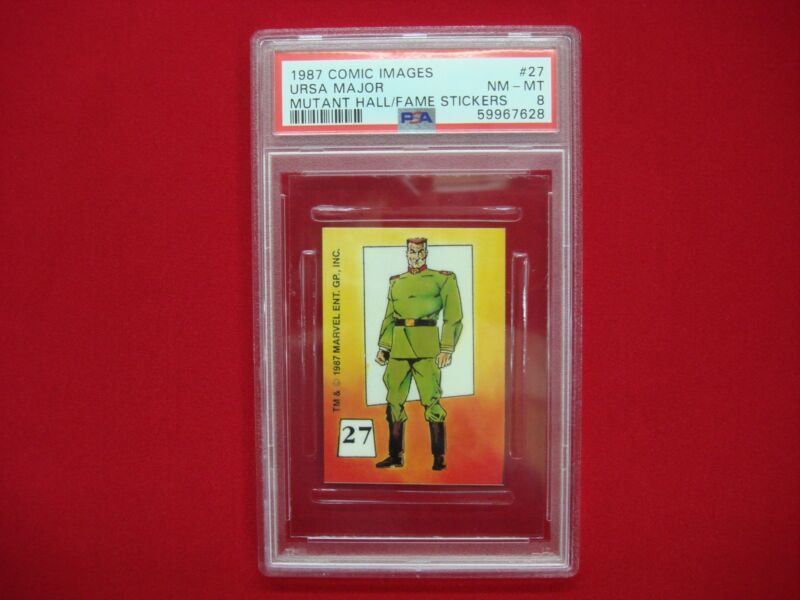 PSA 8 Graded URSA MAJOR #27 (1987) Comic Images Mutant Hall of Fame Sticker