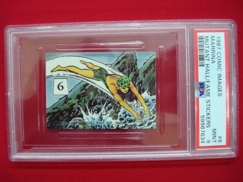 PSA 9 Graded MARRINA #6 Mutant Hall of Fame Sticker (1987 Comic Images)